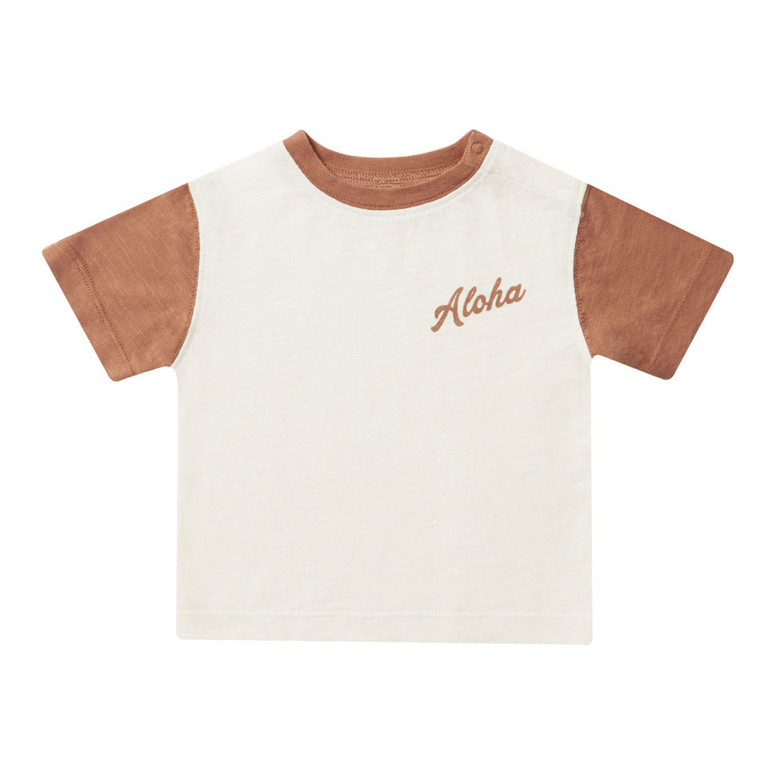 Rylee and Cru Ivory-Clay Contrast Short Sleeve Tee - Aloha