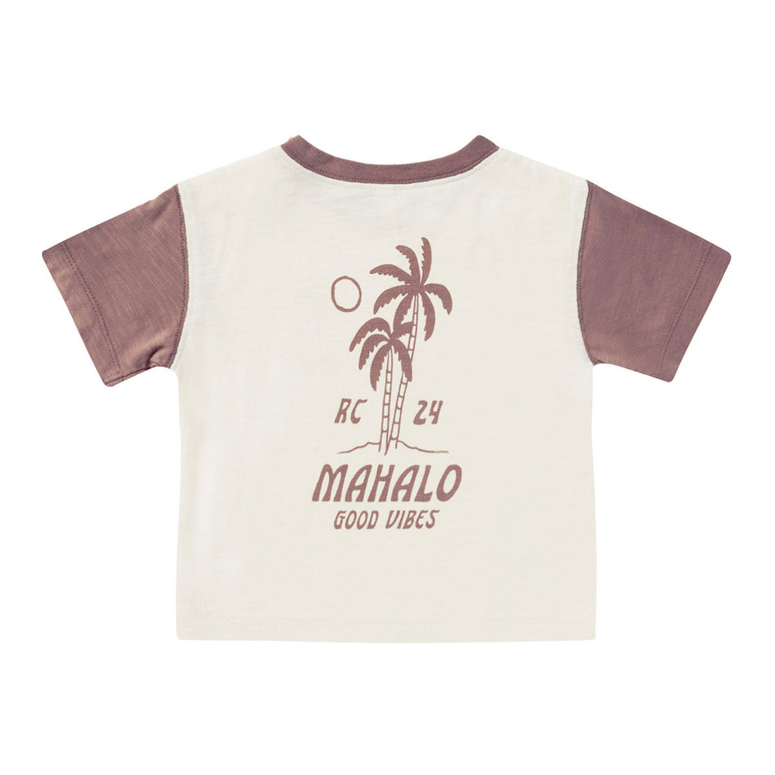 Rylee and Cru Ivory-Mulberry Contrast Short Sleeve Tee - Mahalo