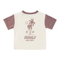 Rylee and Cru Ivory-Mulberry Contrast Short Sleeve Tee - Mahalo