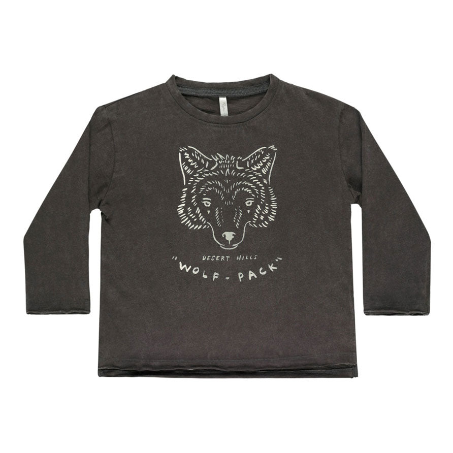 Rylee and Cru Wolf Pack Raw Edge Long Sleeve Tee