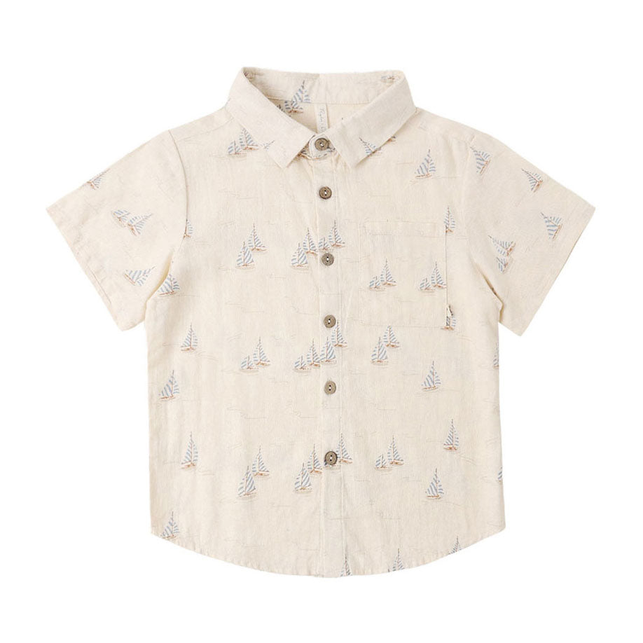 Rylee and Cru Sail Collared Short Sleeve Shirt