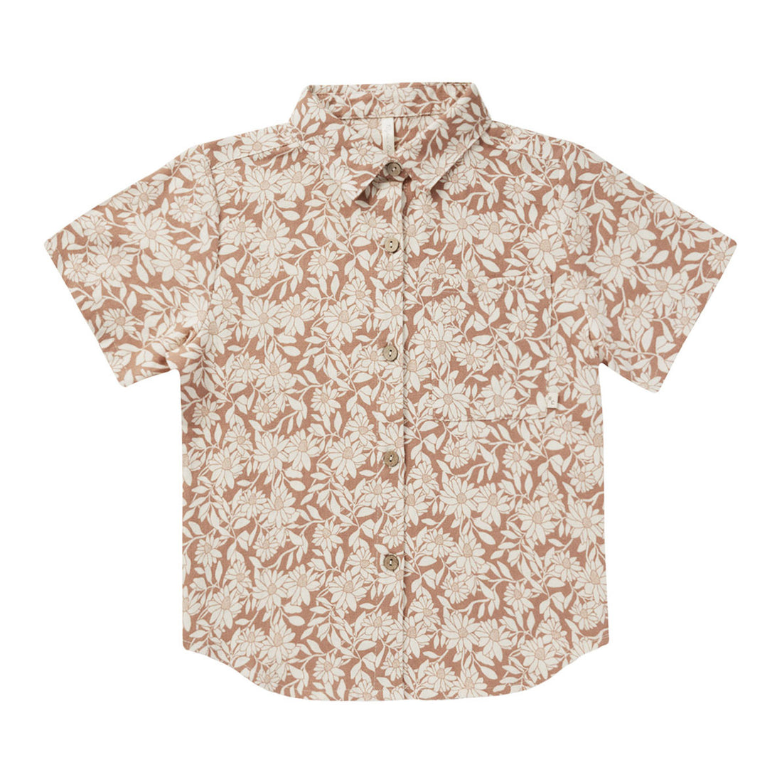 Rylee and Cru Plumeria Collared Short Sleeve Shirt - Plumeria