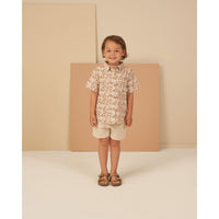 Rylee and Cru Plumeria Collared Short Sleeve Shirt - Plumeria
