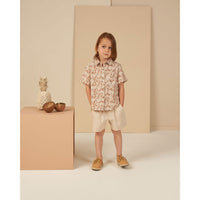 Rylee and Cru Plumeria Collared Short Sleeve Shirt - Plumeria