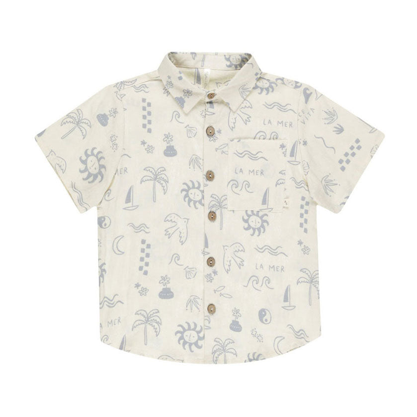 Rylee and Cru Mediterranean Collared Short Sleeve Shirt