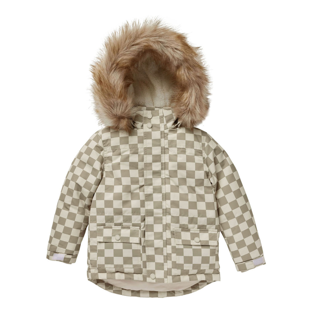 Rylee and Cru Fern Check Parka Ski Jacket