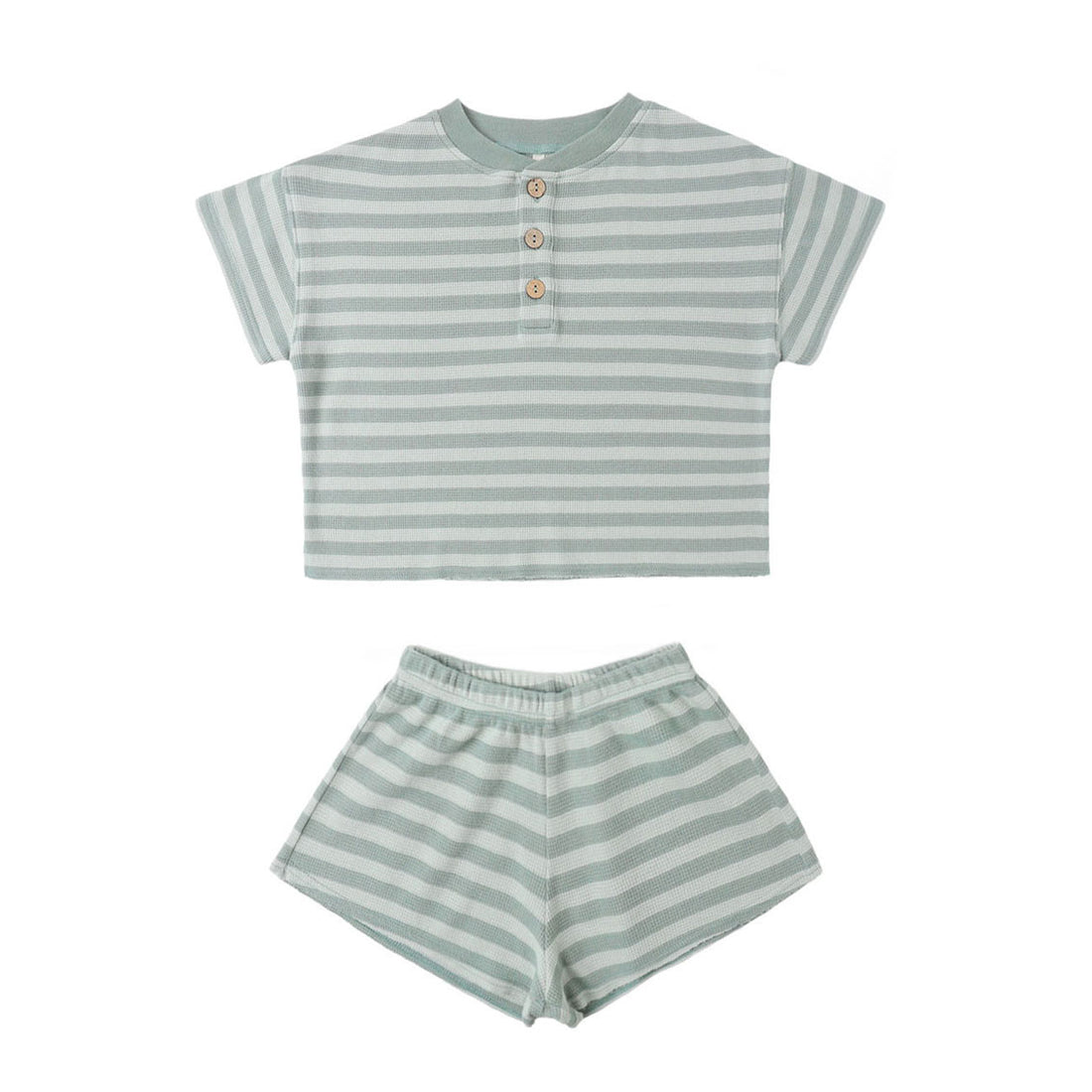 Rylee and Cru  Sea Green Stripe Summer Waffle Set