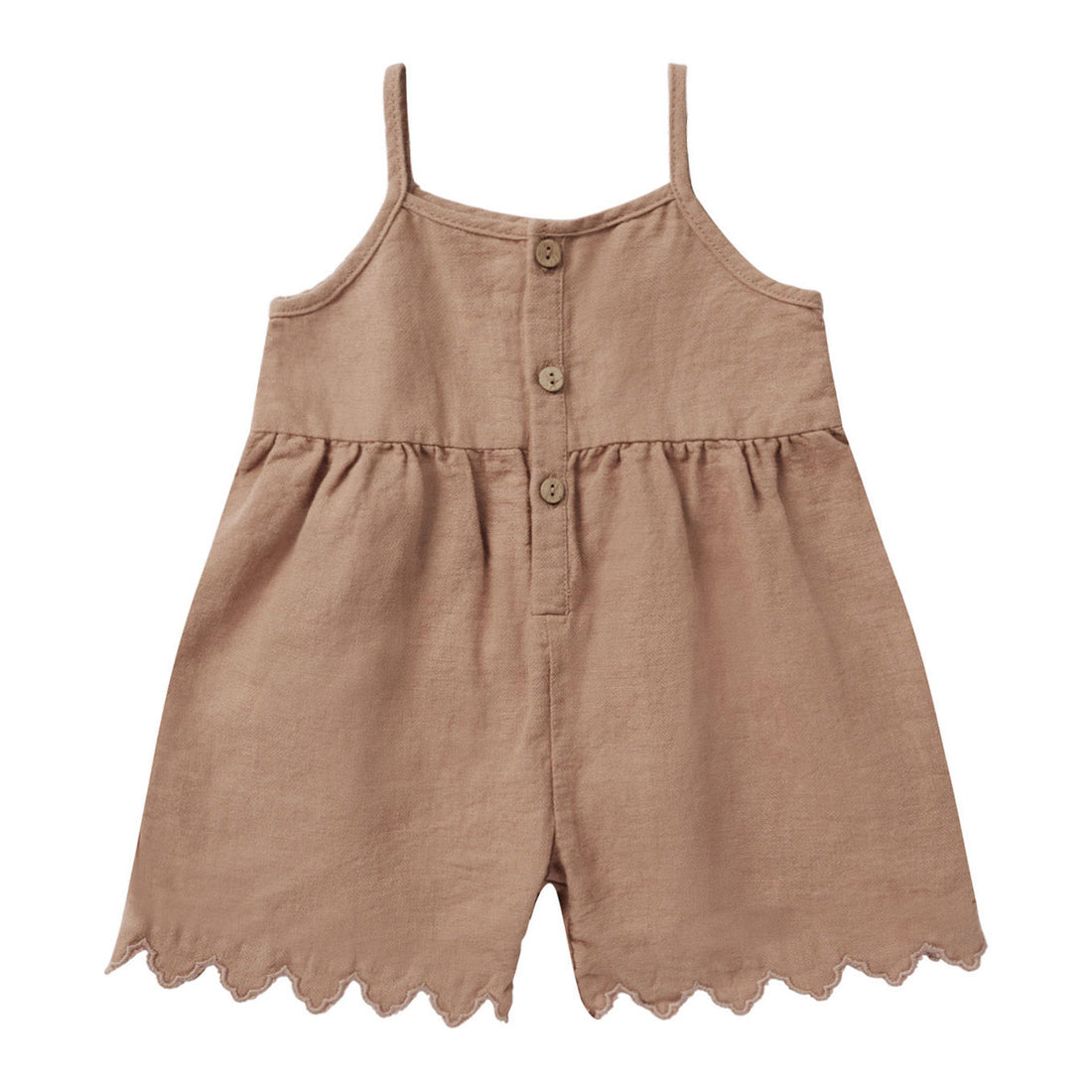 Rylee and Cru Clay Button Romper - Clay