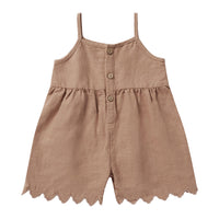 Rylee and Cru Clay Button Romper - Clay