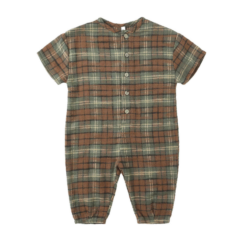 Rylee and Cru Evergreen Holiday Plaid Hayes Jumpsuit