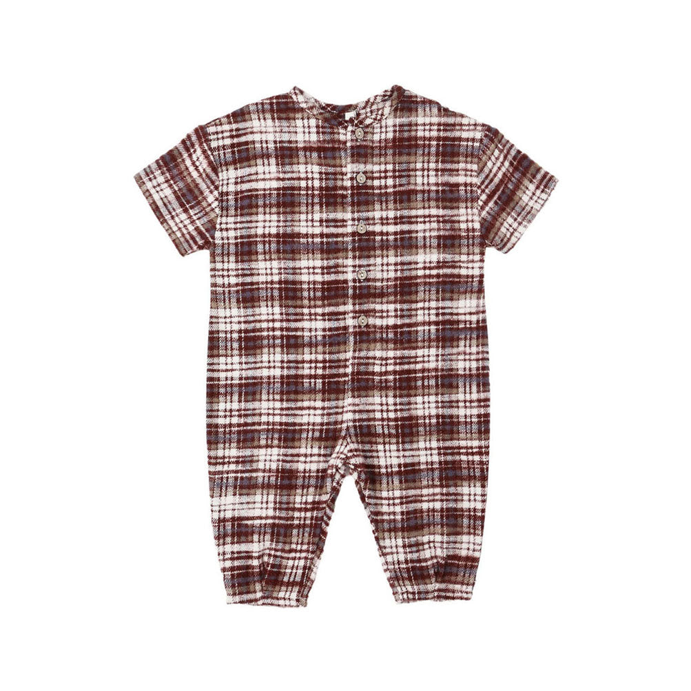 Rylee and Cru Burgundy Plaid Hayes Jumpsuit
