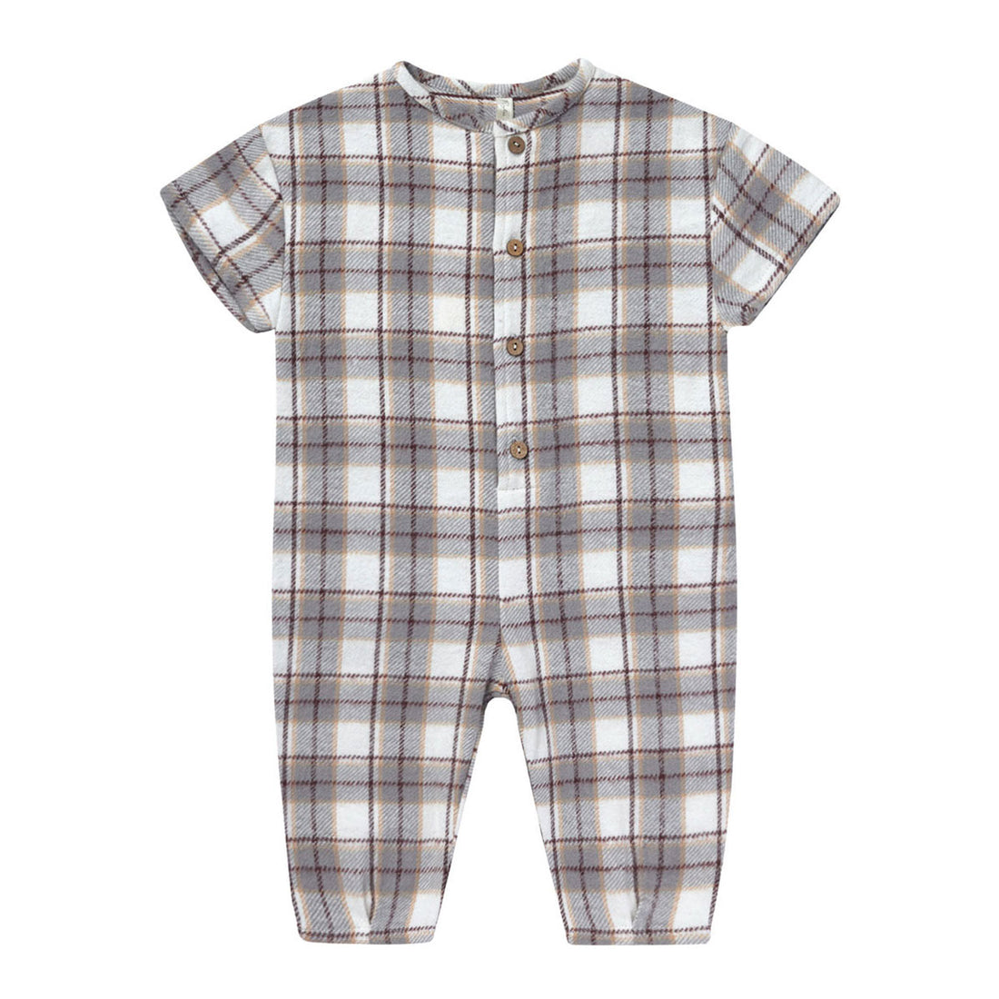 Rylee and Cru Blue Flannel Hayes Jumpsuit