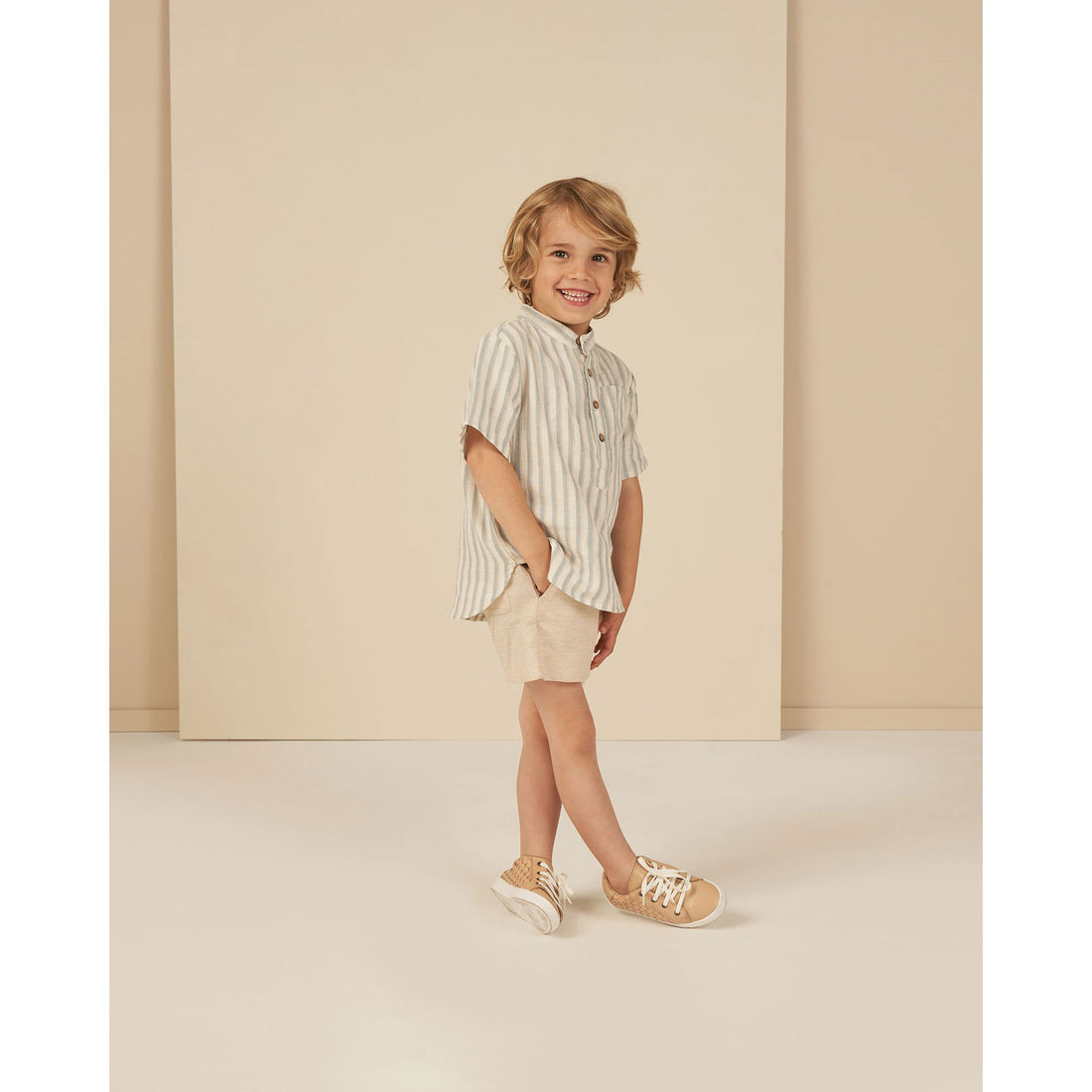 Rylee and Cru Ocean-Stripe Mason Shirt - Ocean Stripe