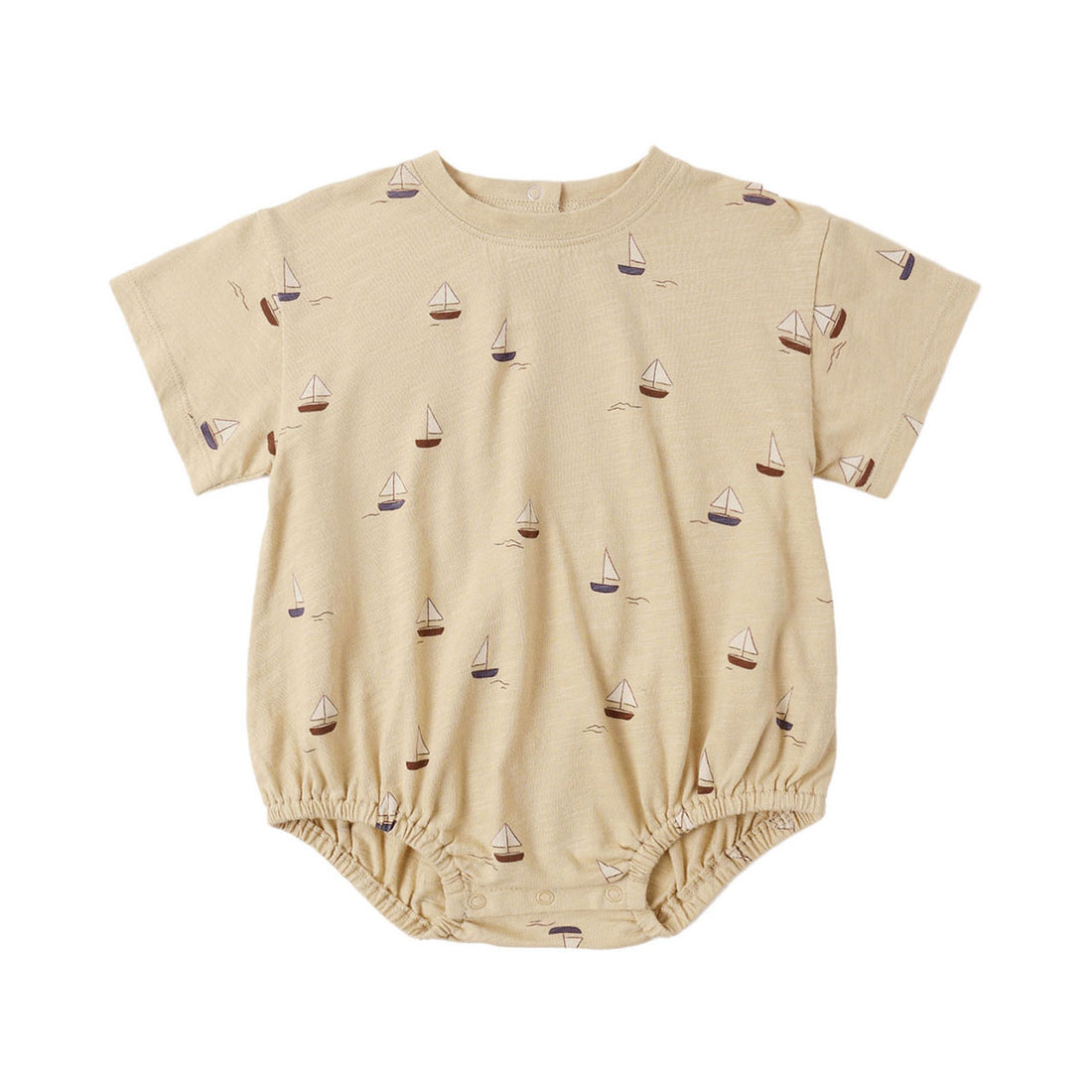 Rylee and Cru  Butterscotch Sailboats Relaxed Bubble Romper