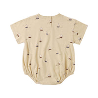 Rylee and Cru  Butterscotch Sailboats Relaxed Bubble Romper