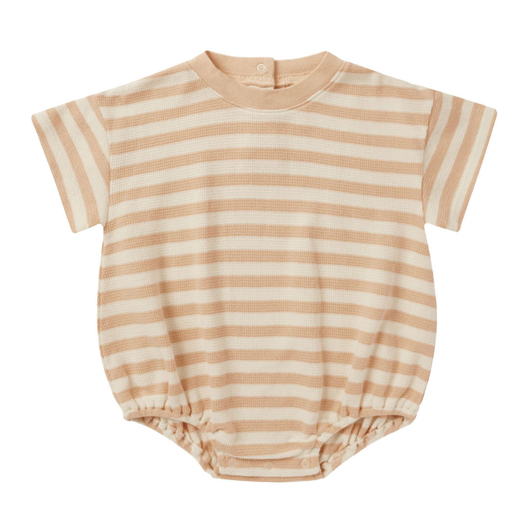 Rylee and Cru Apricot Stripe Relaxed Bubble Romper