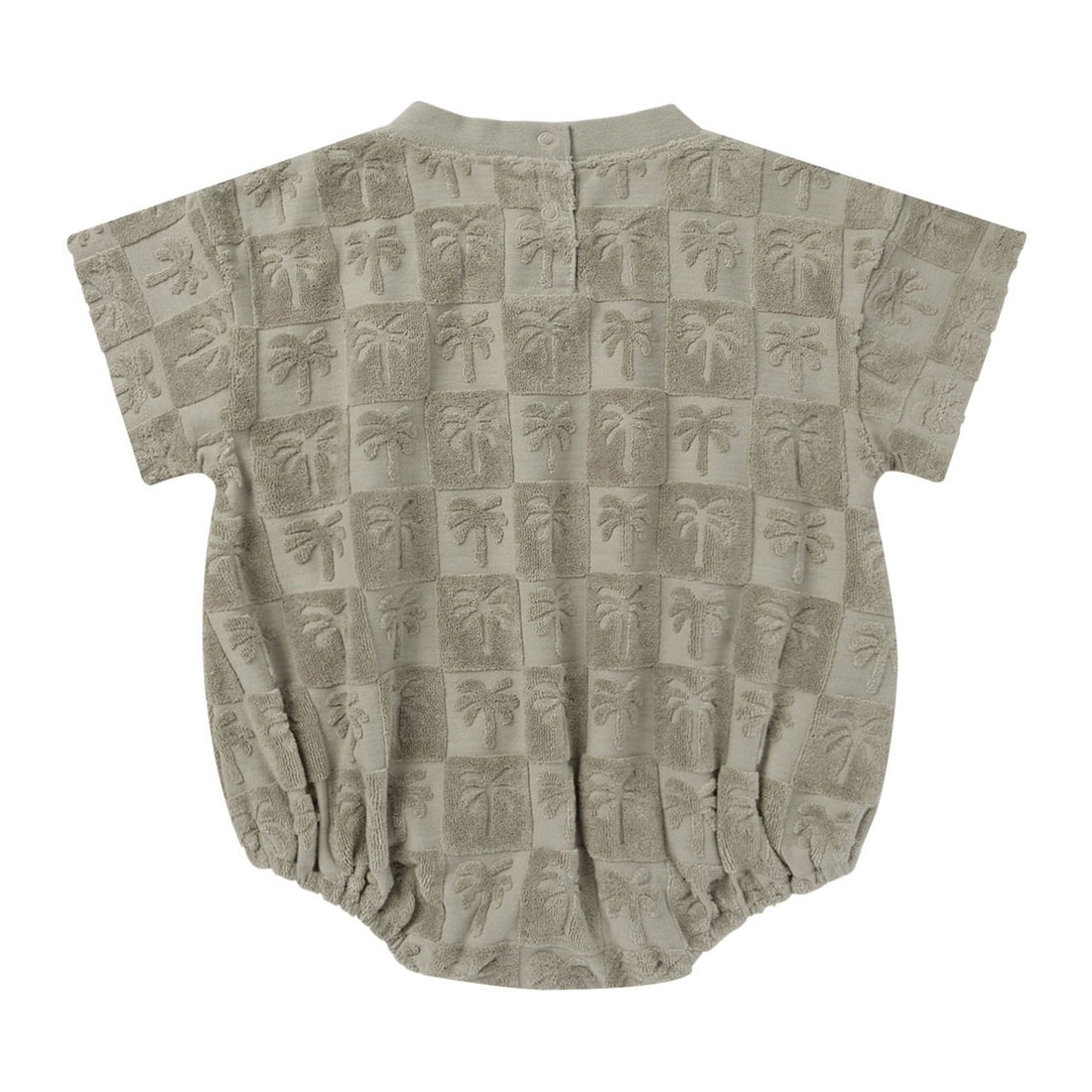 Rylee and Cru Palm-Check Relaxed Bubble Romper - Palm Check