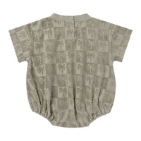 Rylee and Cru Palm-Check Relaxed Bubble Romper - Palm Check