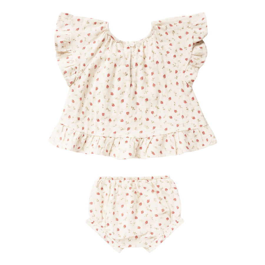 Rylee and Cru Strawberry Fields Butterfly Top + Bloomer Set