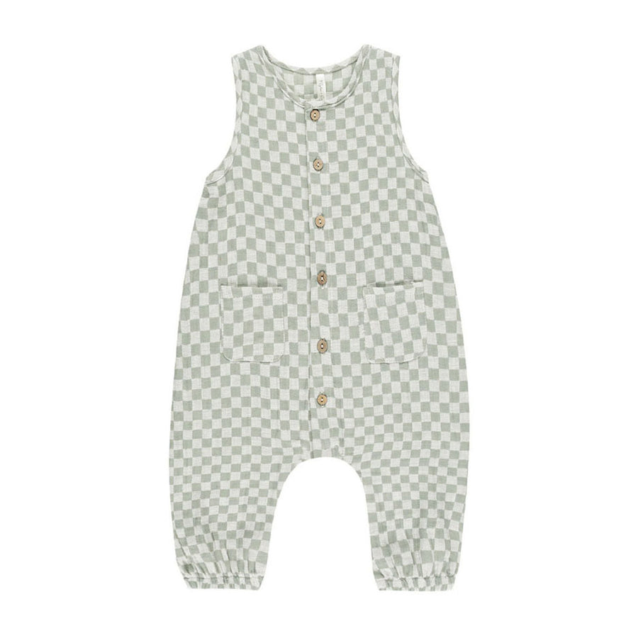 Rylee and Cru Sage Check Woven Jumpsuit