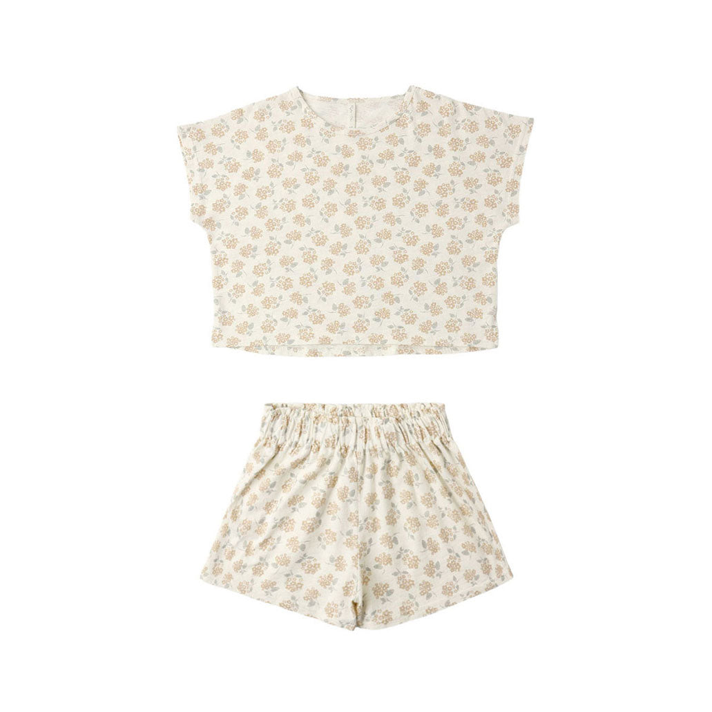 Rylee and Cru  Ivory Yellow Ditsy Raegan Set