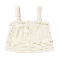 Rylee and Cru Ivory Pleat Tank