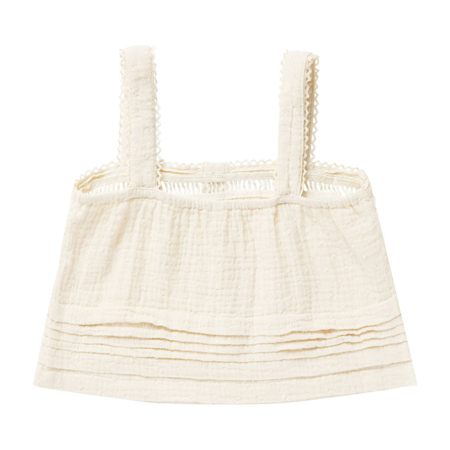 Rylee and Cru Ivory Pleat Tank