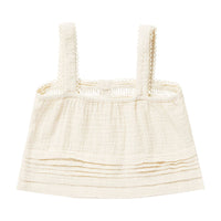 Rylee and Cru Ivory Pleat Tank