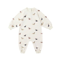 Rylee and Cru Natural Dachshund Raglan Jumpsuit