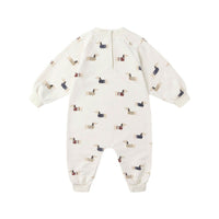 Rylee and Cru Natural Dachshund Raglan Jumpsuit