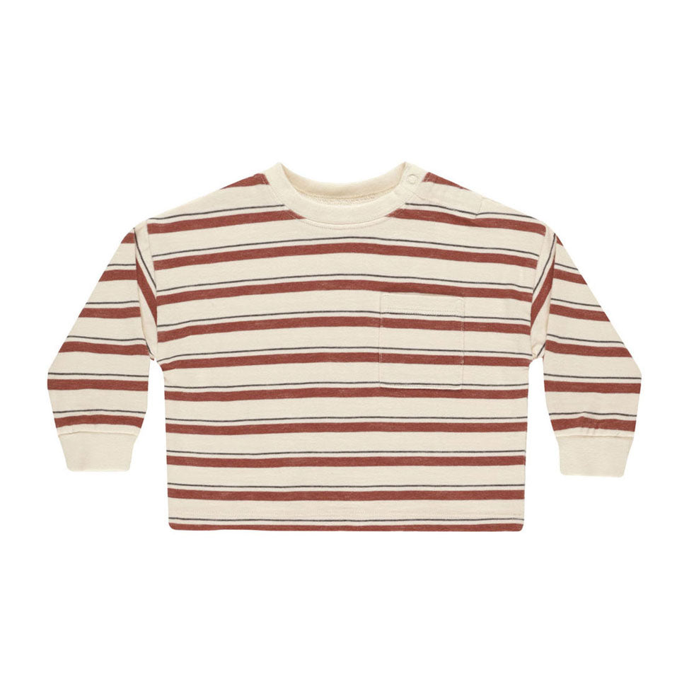 Rylee and Cru Brick Stripe Relaxed Long Sleeve Tee