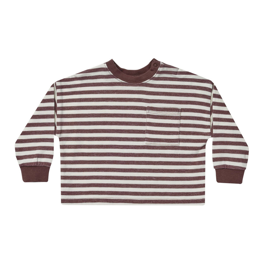 Rylee and Cru Plum Stripe Relaxed Long Sleeve Tee