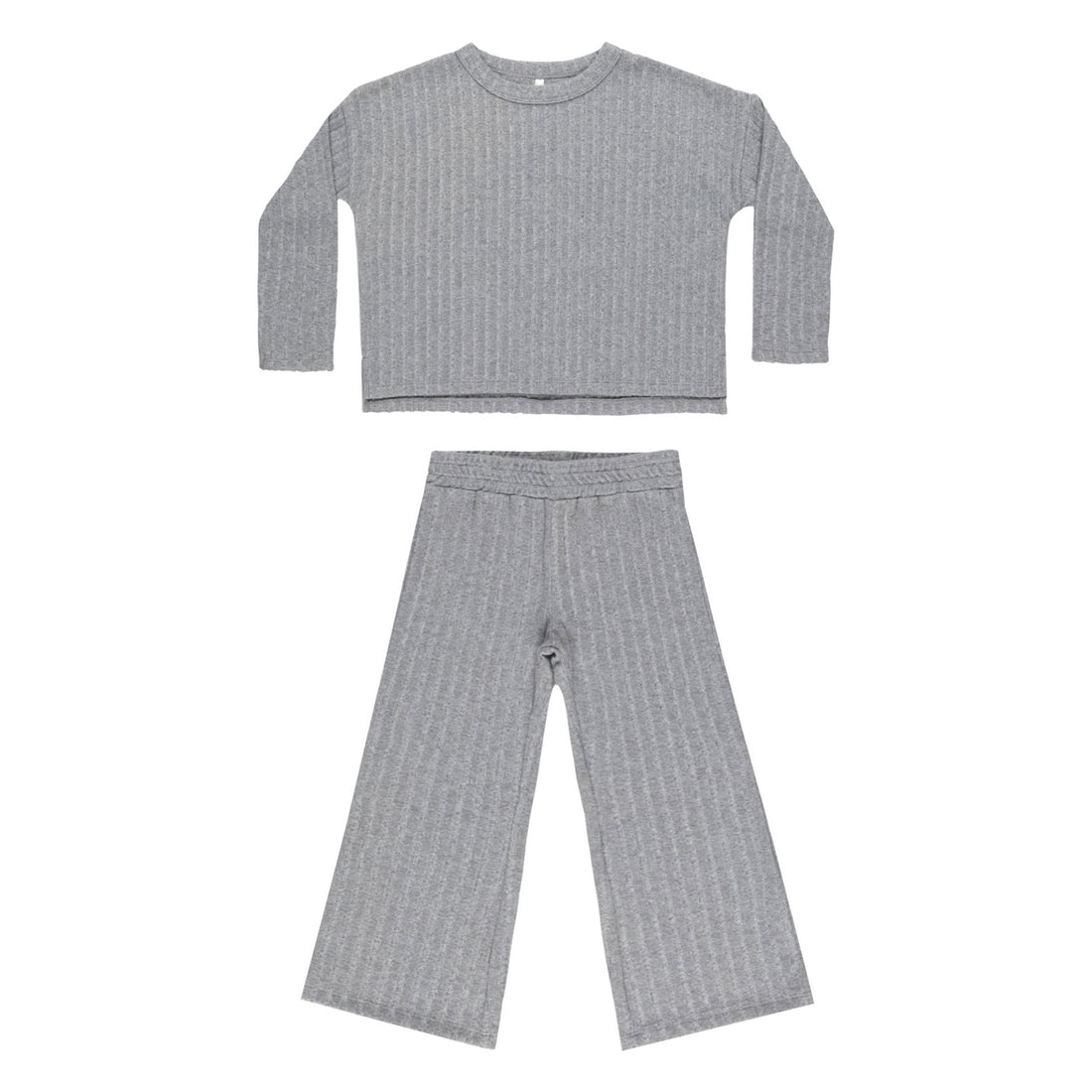 Rylee and Cru Dusty Blue Cozy Rib Knit Set