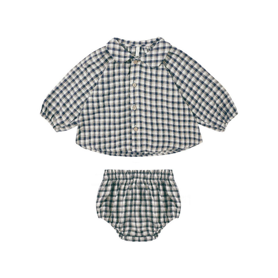 Rylee and Cru Navy Check Baby Nellie Set