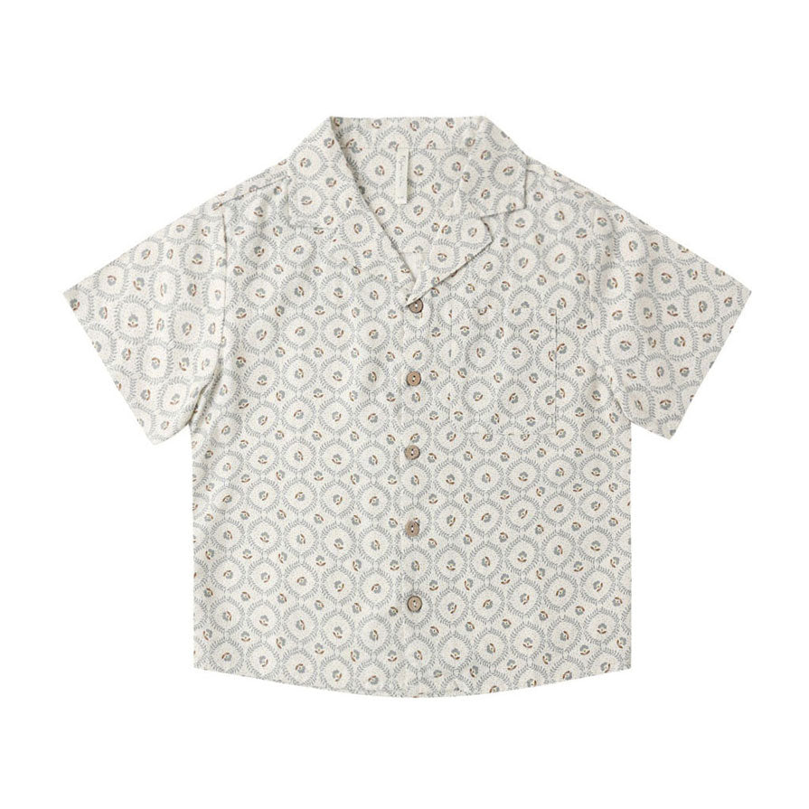 Rylee and Cru  Green Fleur Lapel Collar Shirt