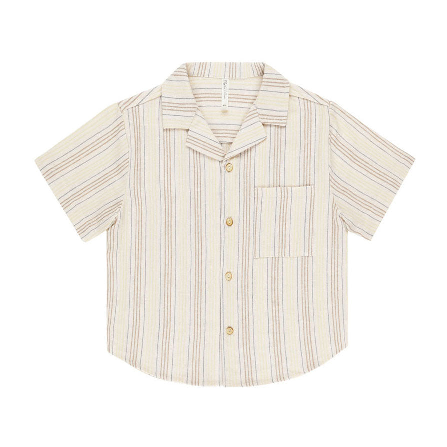 Rylee and Cru Summer Stripe Lapel Collar Shirt