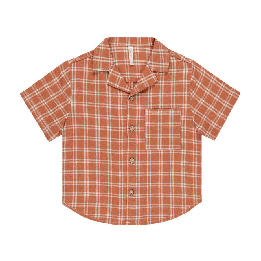 Rylee and Cru Poppy Check Lapel Collared Shirt