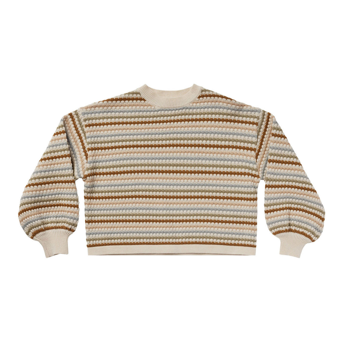 Rylee and Cru Honeycomb Stripe Boxy Crop Sweater
