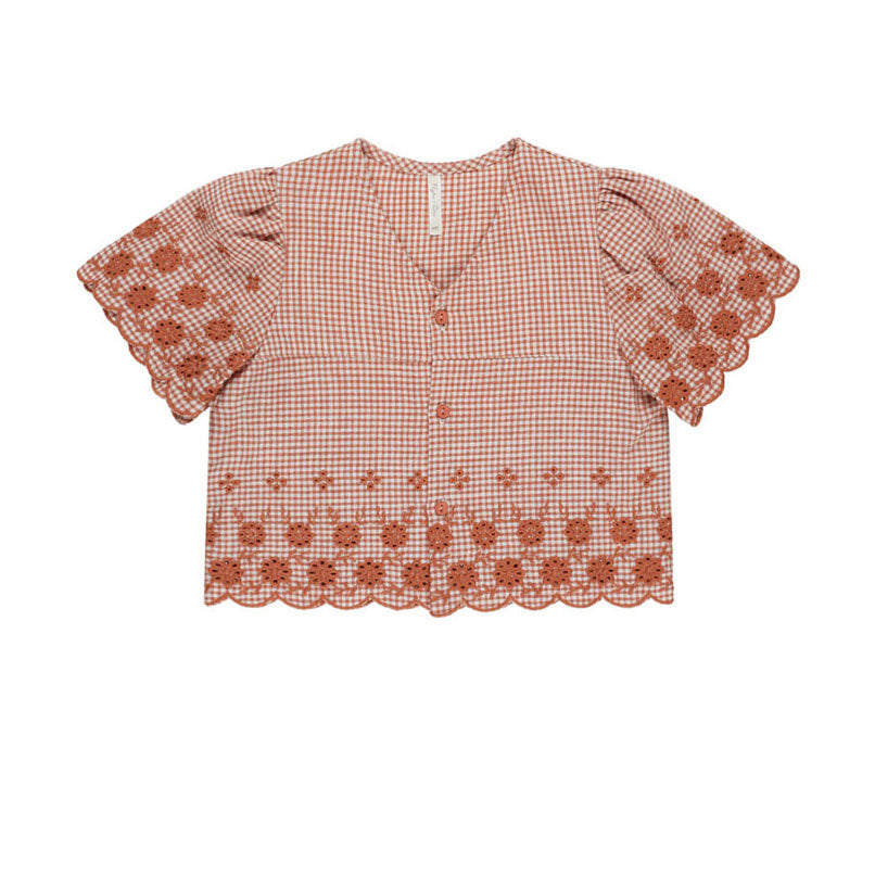 Rylee and Cru Poppy Gingham Cleo Top