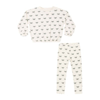 Rylee and Cru Natural Evergreen Bows Spongey Knit Set
