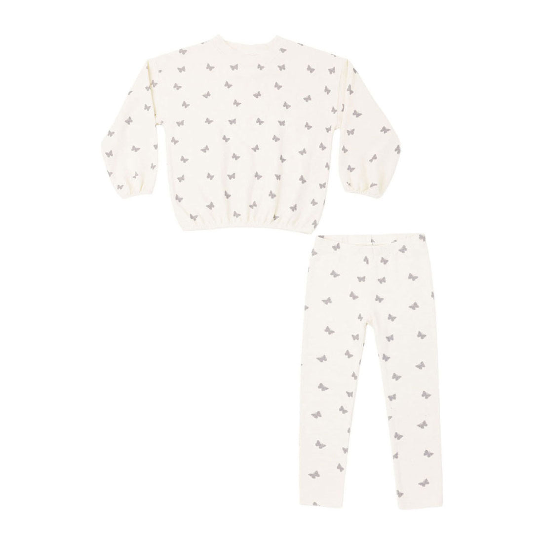 Rylee and Cru Natural Butterfly Ditsy Spongey Knit Set