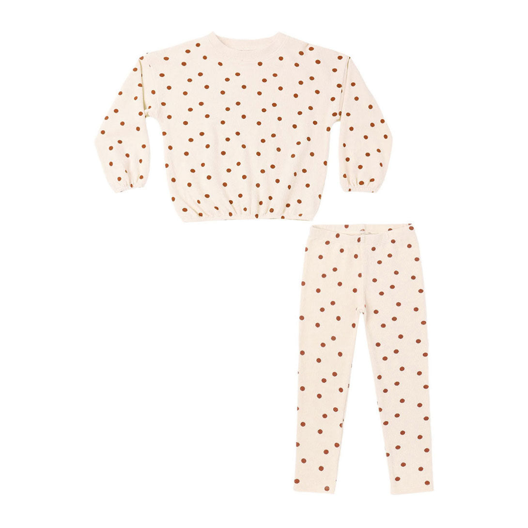 Rylee and Cru Antique Ruby Dots Spongey Knit Set