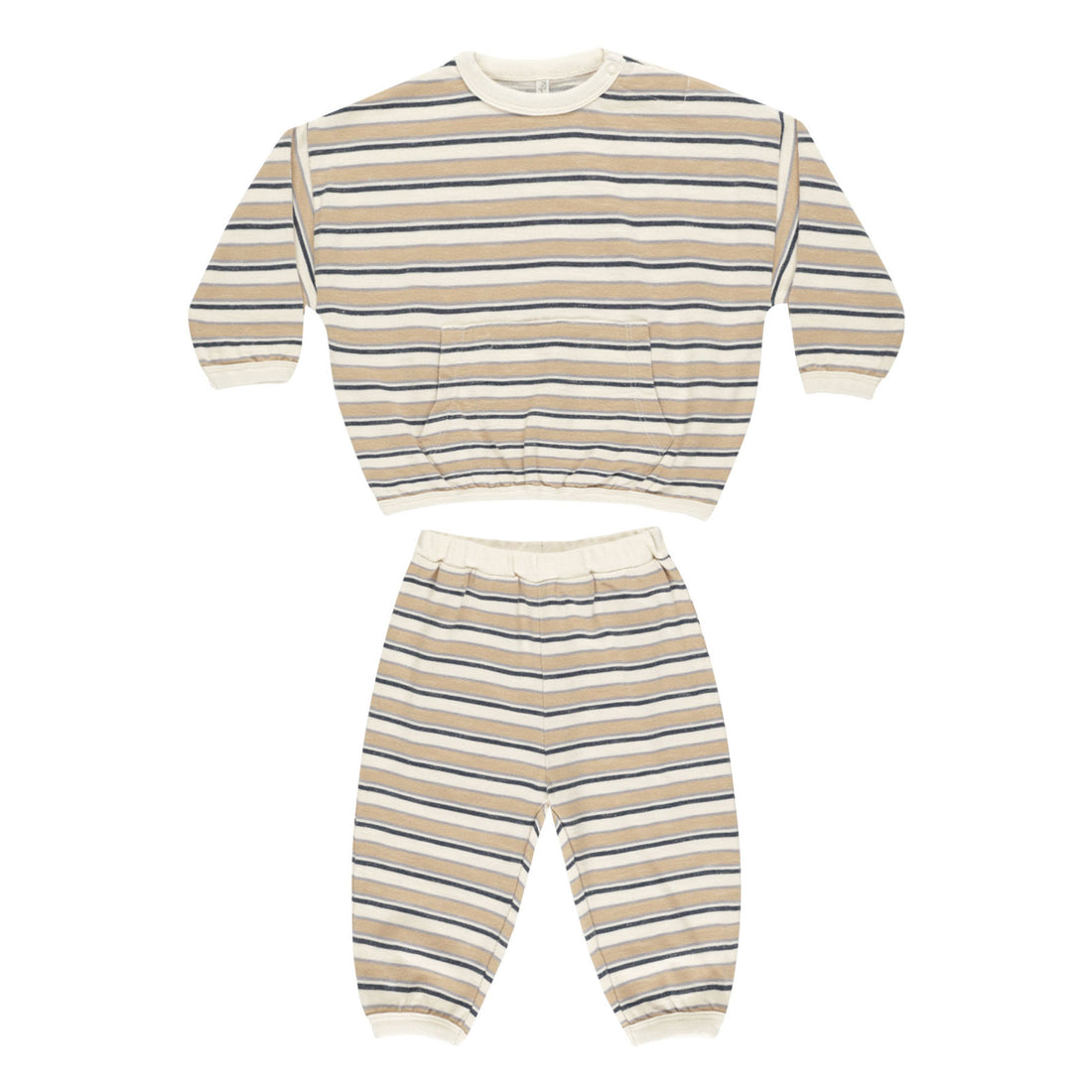 Rylee and Cru Blue Vintage Stripe Relaxed Baby Set