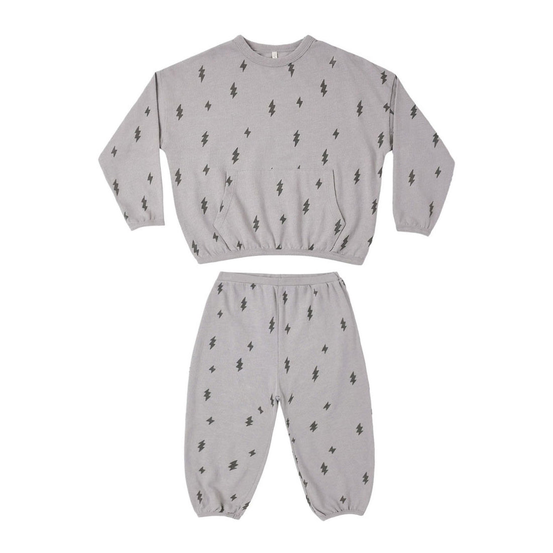 Rylee and Cru Dusty Blue Bolts Relaxed Set