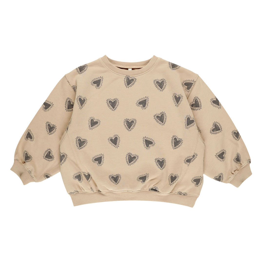 Rylee and Cru Hearts Oversized Sweatshirt
