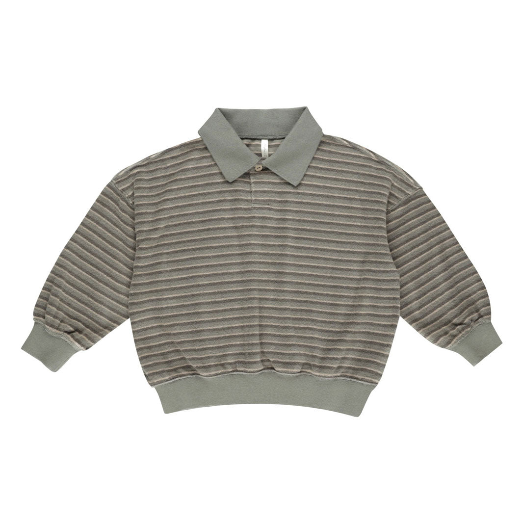 Rylee and Cru Retro Stripe Collared Sweatshirt