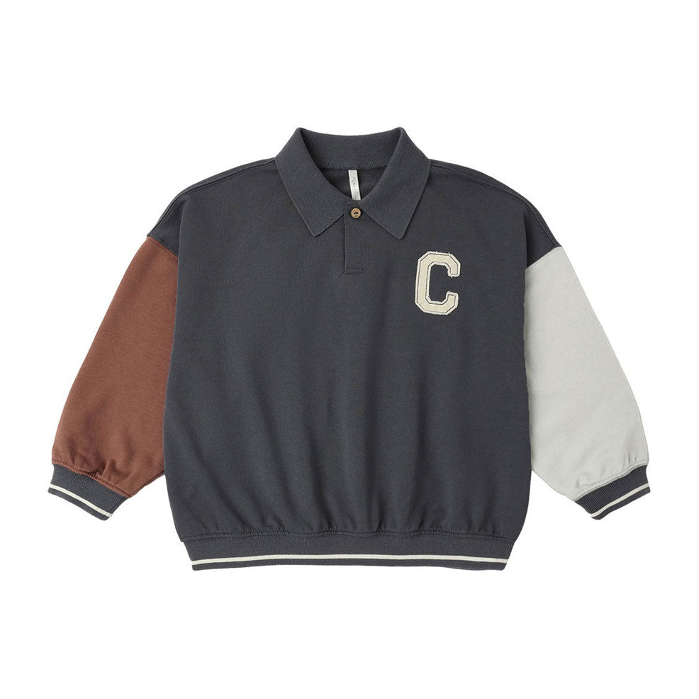 Rylee and Cru Midnight Color Block Collared Sweatshirt