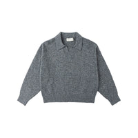 Rylee and Cru Heathered Grey Collared Sweater