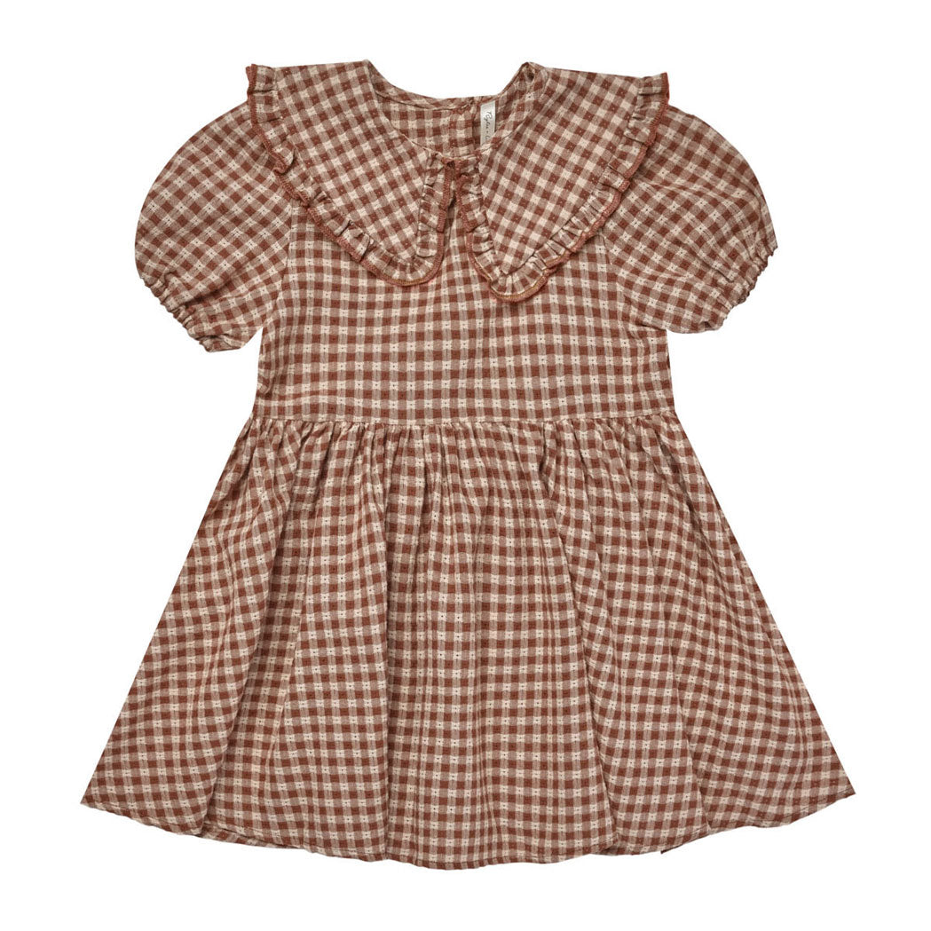 Rylee and Cru Brown Gingham Camille Dress