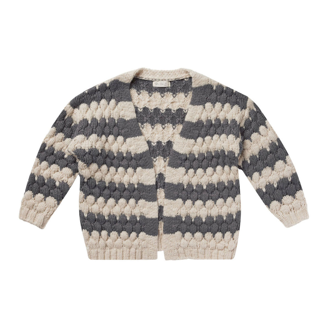 Rylee and Cru Slate Stripe Bubble Knit Cardigan